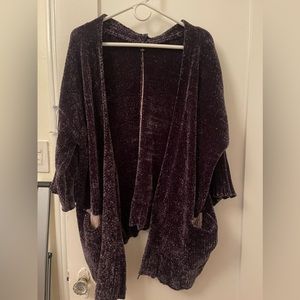 Fate purple chenille sweater/shawl
